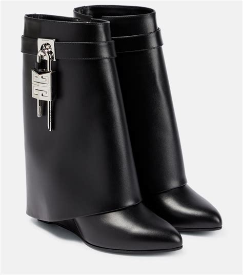 givenchy black 4g leather ankle boots|Shark Lock ankle boots in leather .